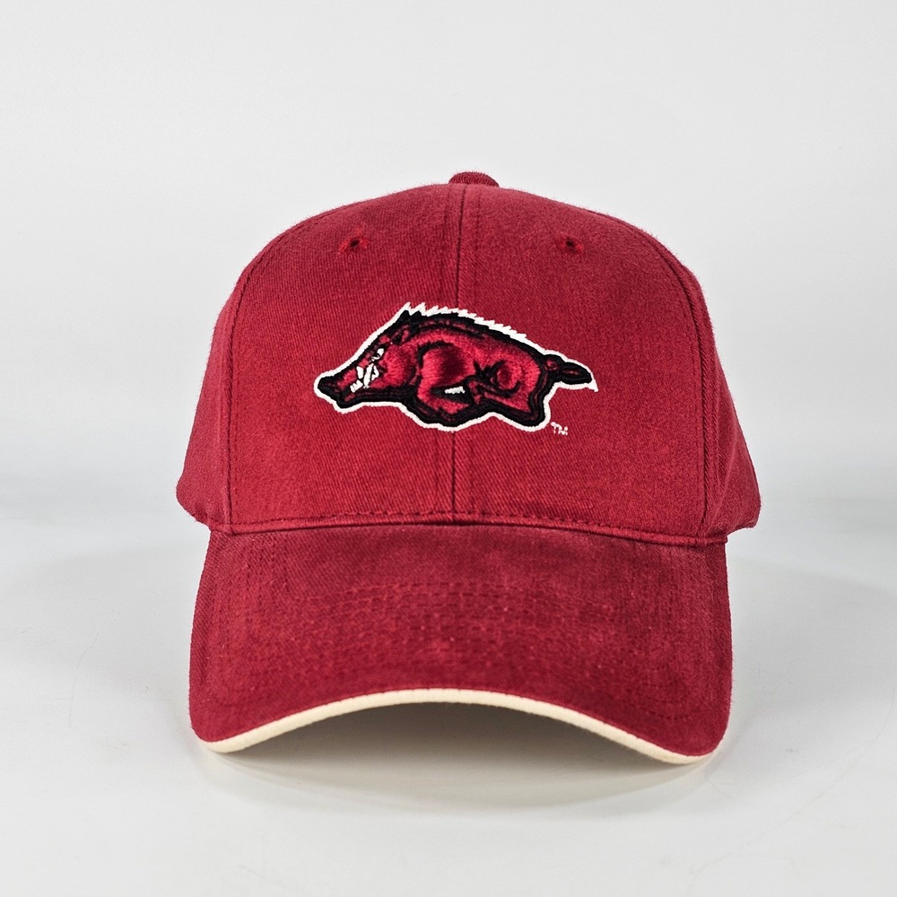 Arkansas Razorbacks Hat Team Starter Two Tone Red Cream Adjustable Baseball Cap